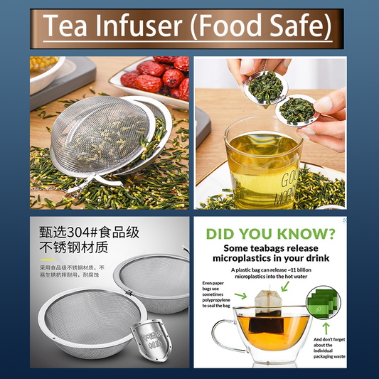 Tea filter | Tea Infuser | Tea Strainer (304 Grade Stainless Steel Food Safe) | Avoid microplastics from tea bags